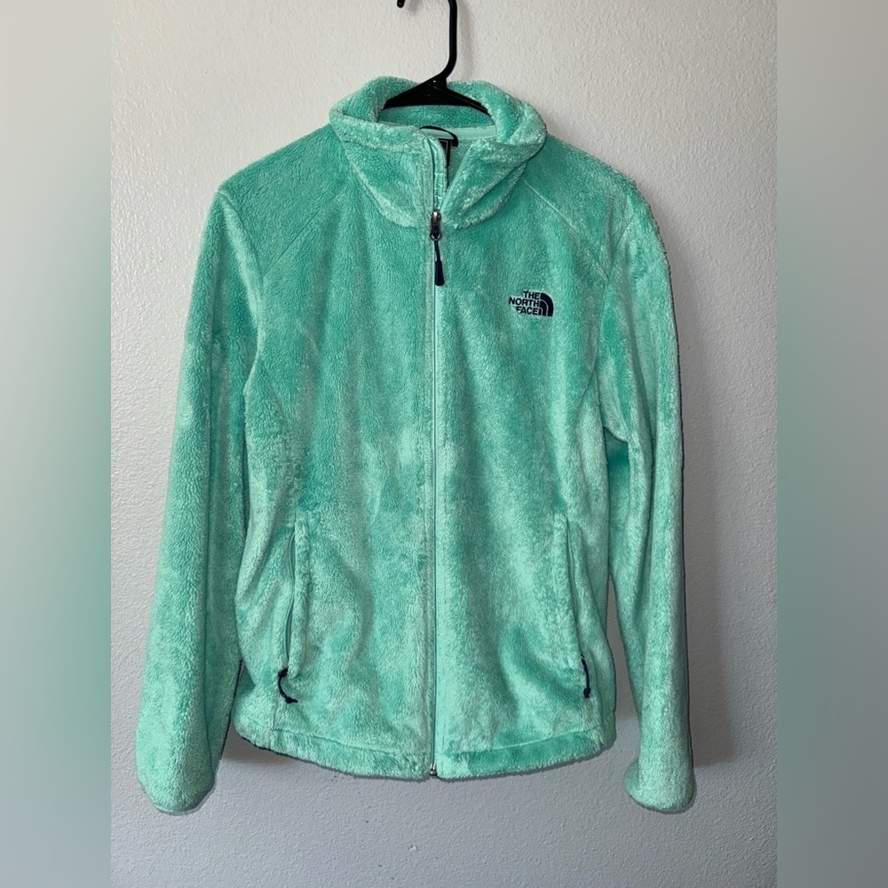 The North Face Osito Fleece Jacket Mint Green Full Zip Women’s M Cozy - Picture 3 of 6